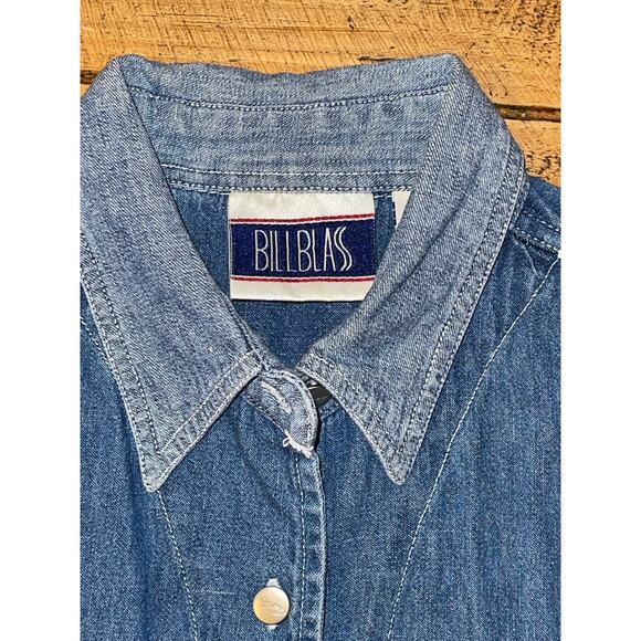 Womens Bill Blass Vintage Y2K Blue Denim Button Up Vest Size Small - Picture 3 of 6